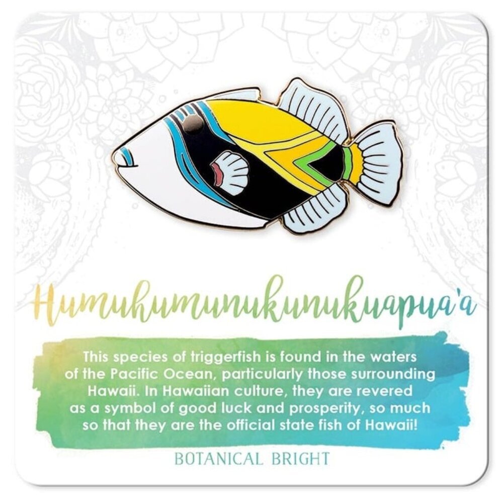 Humuhumunukunukuapua'a Enamel Pin - Gold Plated -‎ Hawaii State Fish Brooch